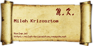 Mileh Krizosztom névjegykártya